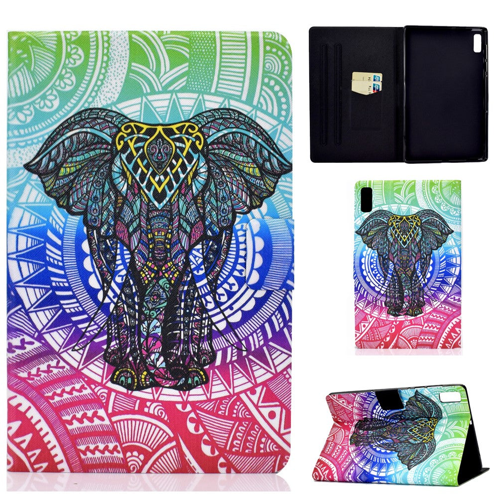 Fodral för Lenovo Tab M9 TB-310FU A3 med mönstertryck, PU-läder, kortplats, surfplatta