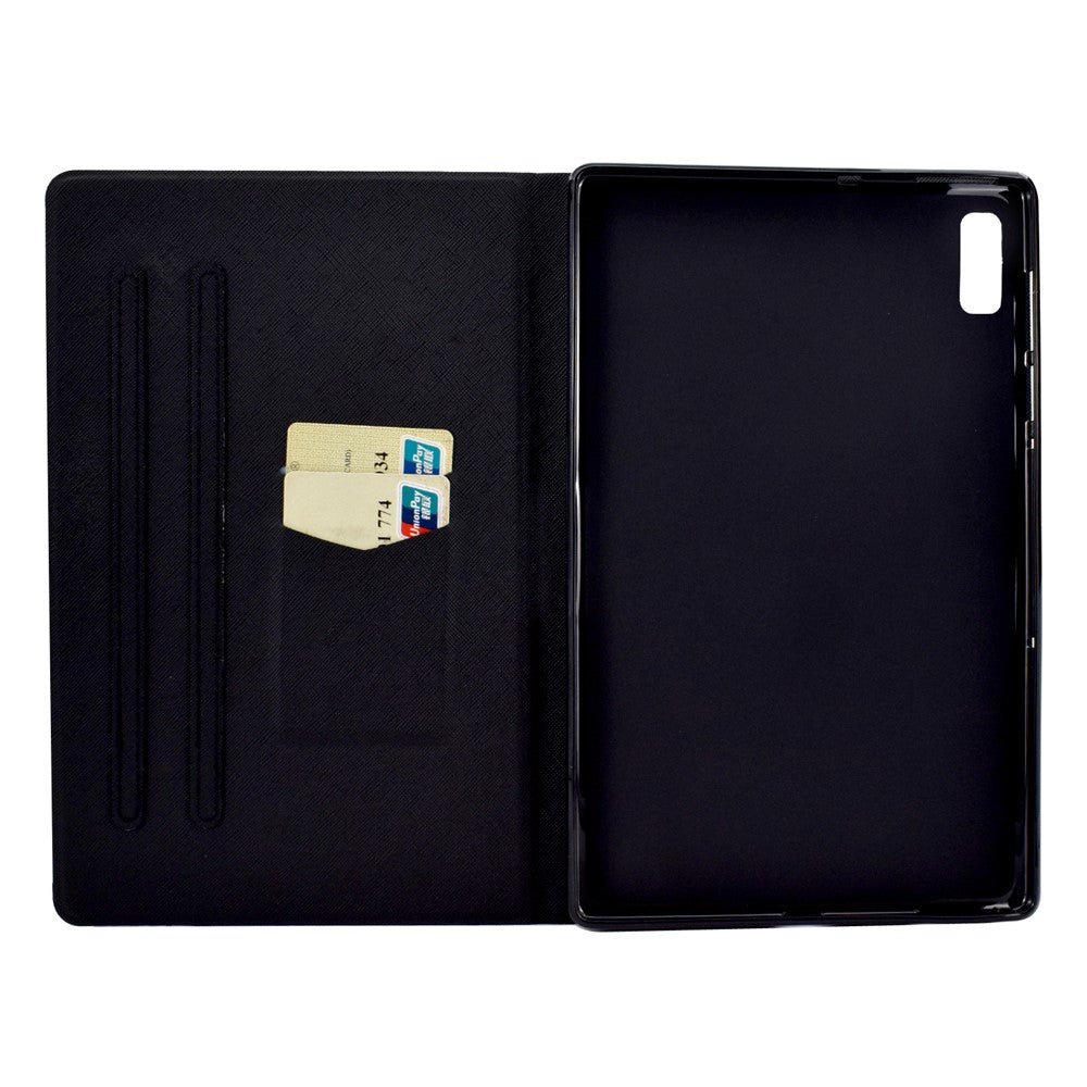 For Lenovo Tab M9 TB-310FU PU Leather Tablet Case A4 Pattern Printing Stand Card Holder Cover
