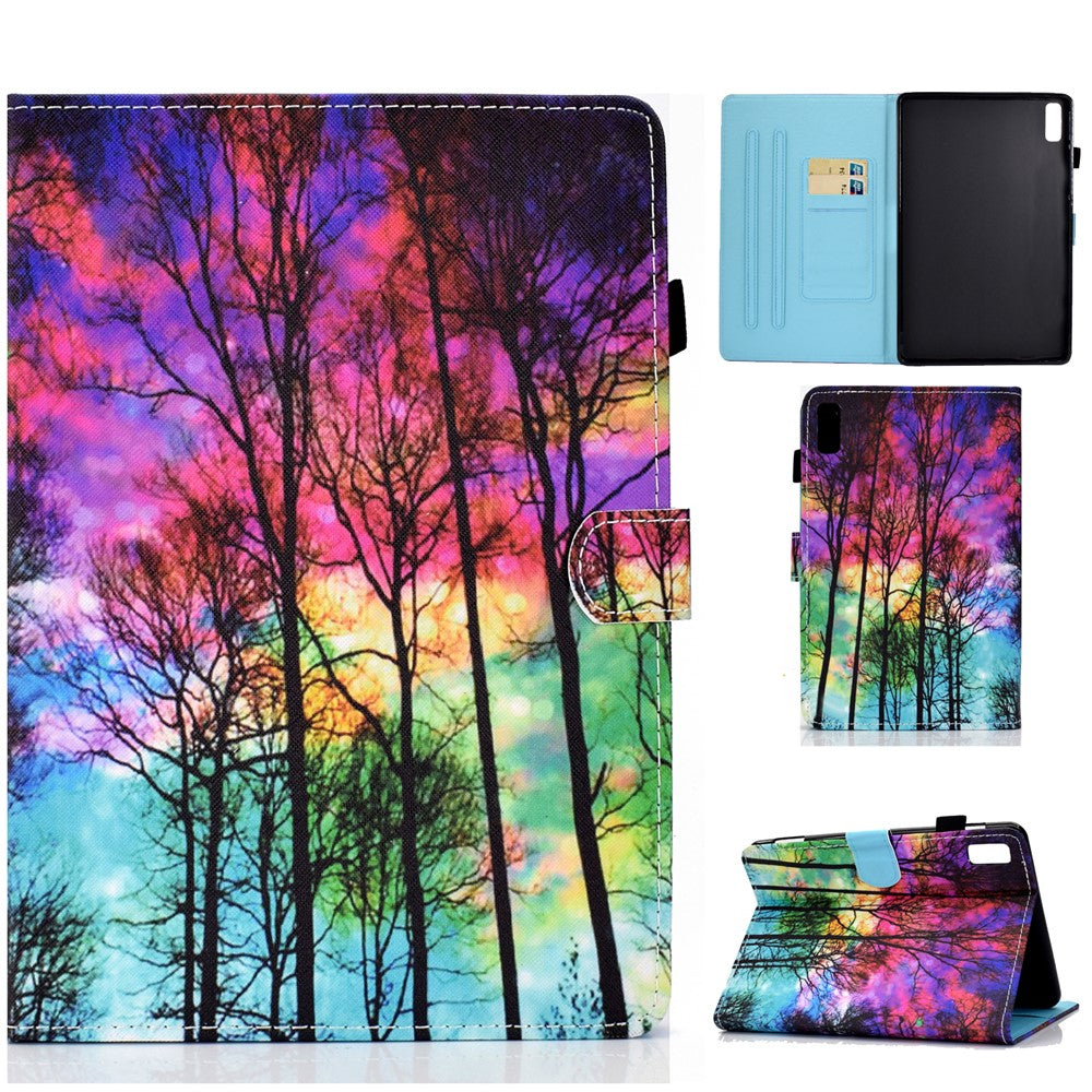 For Lenovo Tab P11 Gen 2 TB-350 PU Leather Protective Case A2 Pattern Printing Stand Tablet Cover with Card Holder