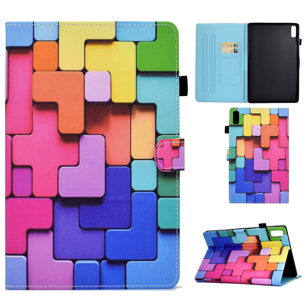 For Lenovo Tab P11 Gen 2 TB-350 PU Leather Protective Case A2 Pattern Printing Stand Tablet Cover with Card Holder