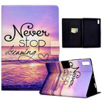 For Lenovo Tab P11 Gen 2 TB-350 Leather Stand Tablet Case A4 Pattern Printing Card Holder Protective Cover