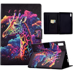 For Lenovo Tab P11 Gen 2 TB-350 Leather Stand Tablet Case A4 Pattern Printing Card Holder Protective Cover