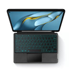 For Huawei MatePad Pro 10.8 (2021) Leather Case + Bluetooth-compatible Keyboard with Backlight Trackpad