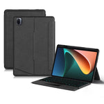 Läderfodral för Xiaomi Pad 5 + Bluetooth-kompatibelt tangentbord med bakgrundsbelyst styrplatta