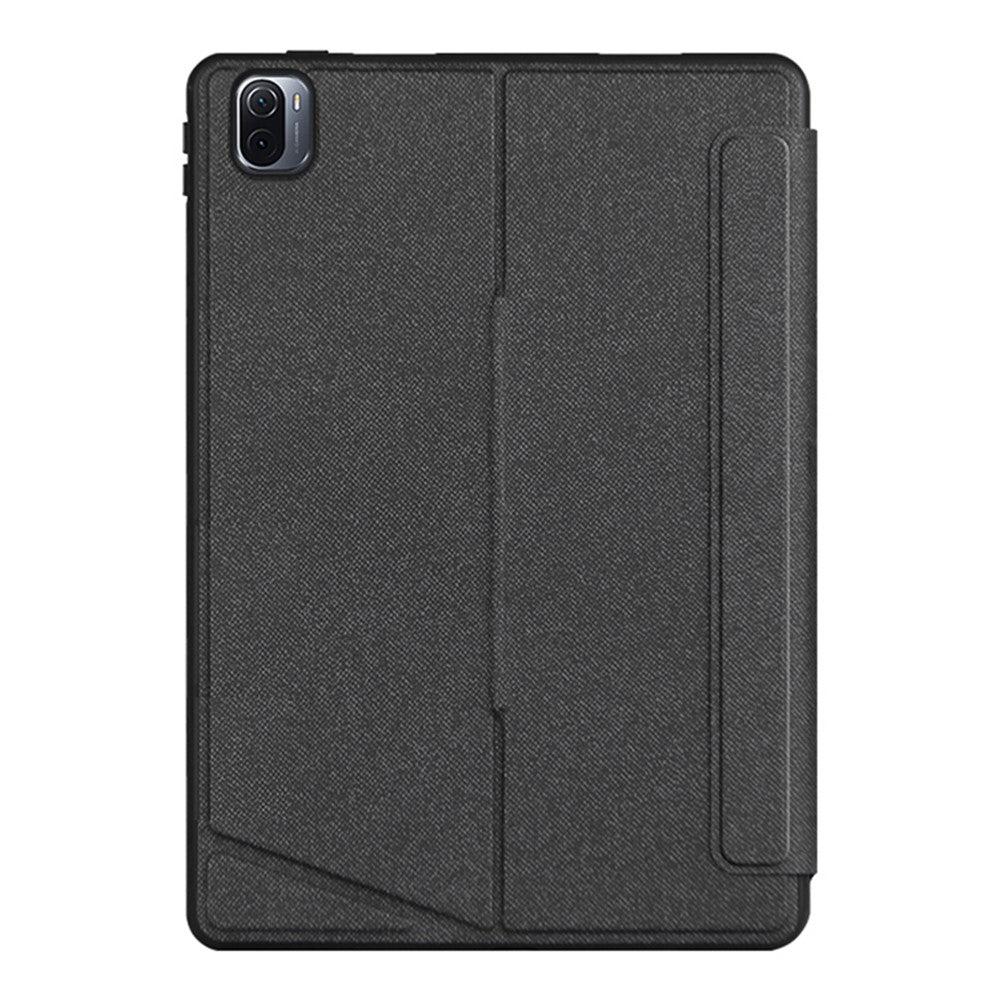 Läderfodral för Xiaomi Pad 5 + Bluetooth-kompatibelt tangentbord med bakgrundsbelyst styrplatta