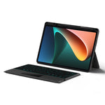 Läderfodral för Xiaomi Pad 5 + Bluetooth-kompatibelt tangentbord med bakgrundsbelyst styrplatta
