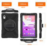 For Lenovo Tab M9 TB-310FU (2023) Tablet Case Kickstand PC+Silicone 360 Degree Rotation Tablet Cover with Hand Strap