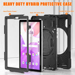 For Lenovo Tab M9 TB-310FU (2023) Tablet Case Kickstand PC+Silicone 360 Degree Rotation Tablet Cover with Hand Strap