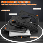For Lenovo Tab M9 TB-310FU (2023) Tablet Case Kickstand PC+Silicone 360 Degree Rotation Tablet Cover with Hand Strap