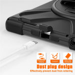 For Lenovo Tab M9 TB-310FU (2023) Tablet Case Kickstand PC+Silicone 360 Degree Rotation Tablet Cover with Hand Strap