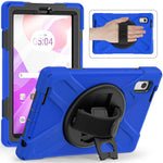 For Lenovo Tab M9 TB-310FU (2023) Tablet Case Kickstand PC+Silicone 360 Degree Rotation Tablet Cover with Hand Strap