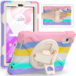 For Lenovo Tab M9 TB-310FU (2023) Tablet Case Kickstand PC+Silicone 360 Degree Rotation Tablet Cover with Hand Strap