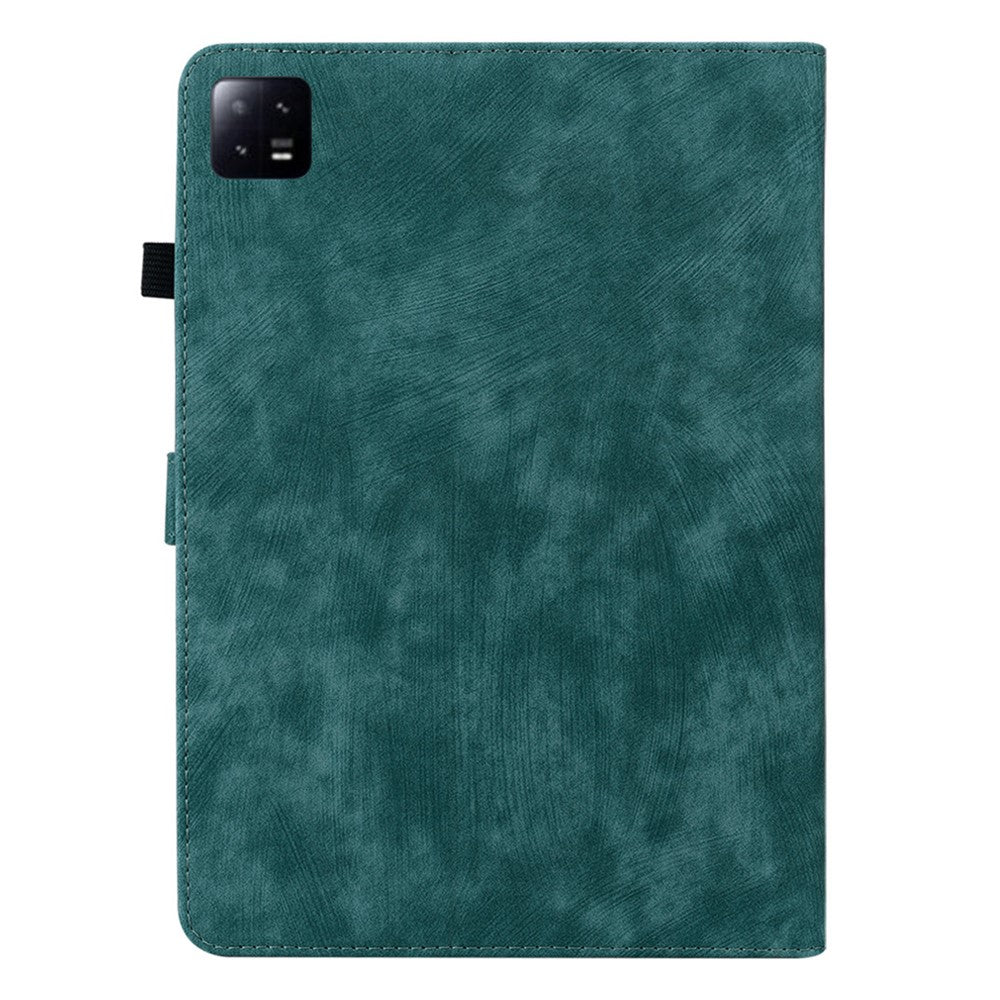 For Xiaomi Pad 6 Auto Wake and Sleep Cute Tiger Pattern PU Leather Tablet Case Card Holder Stand Cover