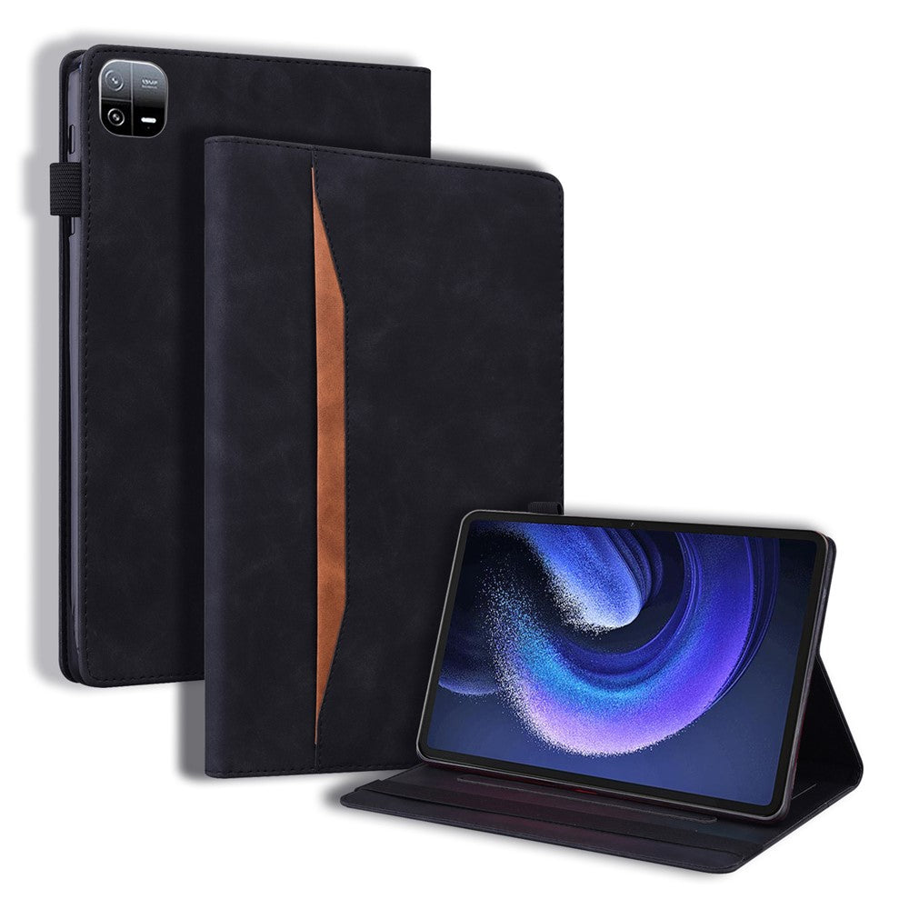 For Xiaomi Pad 6 Business Stand Wallet Case PU Leather Tablet Cover with Pencil Holder Loop