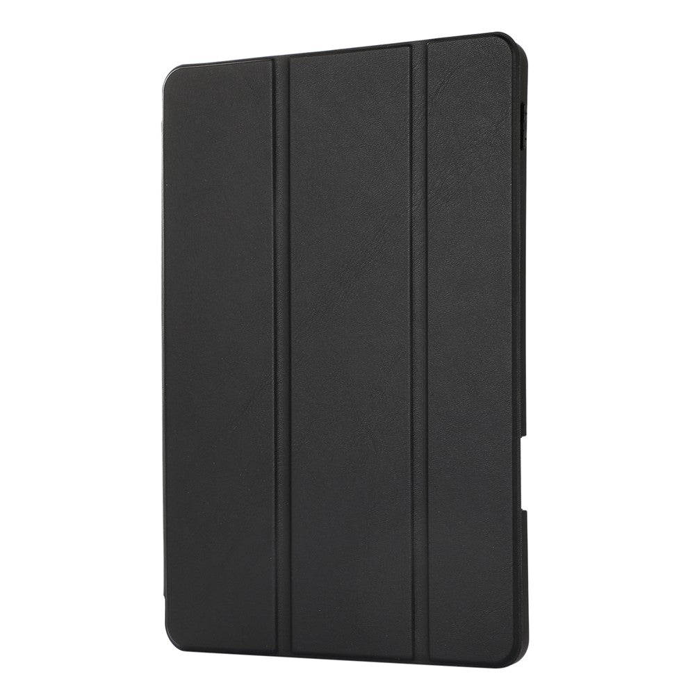 For Xiaomi Pad 5 / Pad 5 Pro Tri-Fold Stand Tablet Case Solid Color PU Leather Cover with Pencil Slot