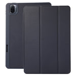 For Xiaomi Pad 5 / Pad 5 Pro Tri-Fold Stand Tablet Case Solid Color PU Leather Cover with Pencil Slot