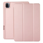 For Xiaomi Pad 5 / Pad 5 Pro Tri-Fold Stand Tablet Case Solid Color PU Leather Cover with Pencil Slot
