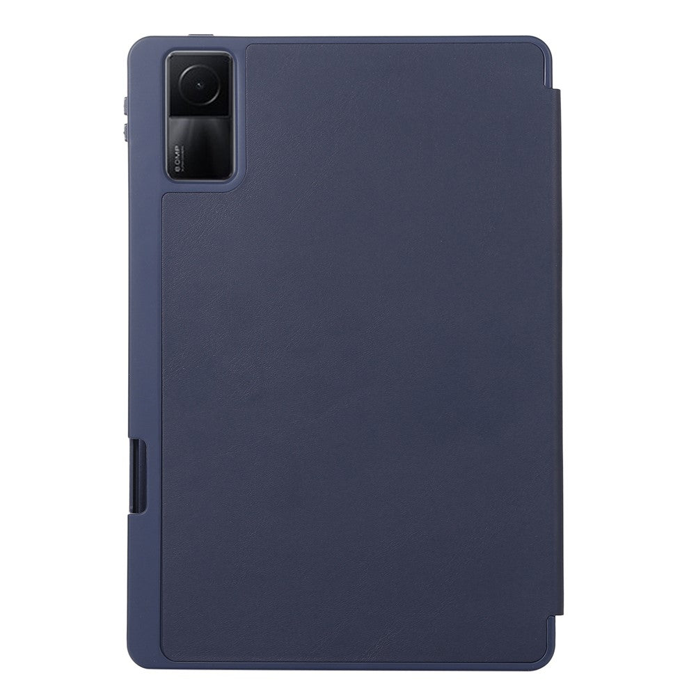 For Xiaomi Redmi Pad PU Leather Tri-Fold Stand Case Solid Color Protective Tablet Cover with Pen Holder