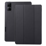 For Xiaomi Redmi Pad PU Leather Tri-Fold Stand Case Solid Color Protective Tablet Cover with Pen Holder