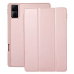 For Xiaomi Redmi Pad PU Leather Tri-Fold Stand Case Solid Color Protective Tablet Cover with Pen Holder