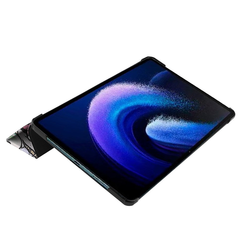 For Xiaomi Pad 6 / Pad 6 Pro PU Leather Trifold Stand Tablet Case Pattern Printing Auto Wake / Sleep Cover