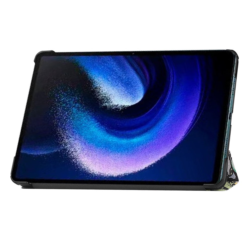For Xiaomi Pad 6 / Pad 6 Pro PU Leather Trifold Stand Tablet Case Pattern Printing Auto Wake / Sleep Cover