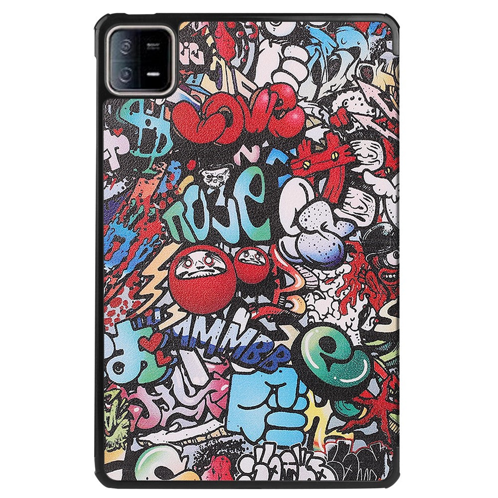 For Xiaomi Pad 6 / Pad 6 Pro PU Leather Trifold Stand Tablet Case Pattern Printing Auto Wake / Sleep Cover