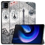For Xiaomi Pad 6 / Pad 6 Pro PU Leather Trifold Stand Tablet Case Pattern Printing Auto Wake / Sleep Cover