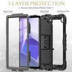 For Lenovo Tab M10 Plus (3rd Gen) 125FU / 128FU / Xiaoxin Pad 2022 10.6 inch Silicone+PC Tablet Cover Kickstand Case with Strap
