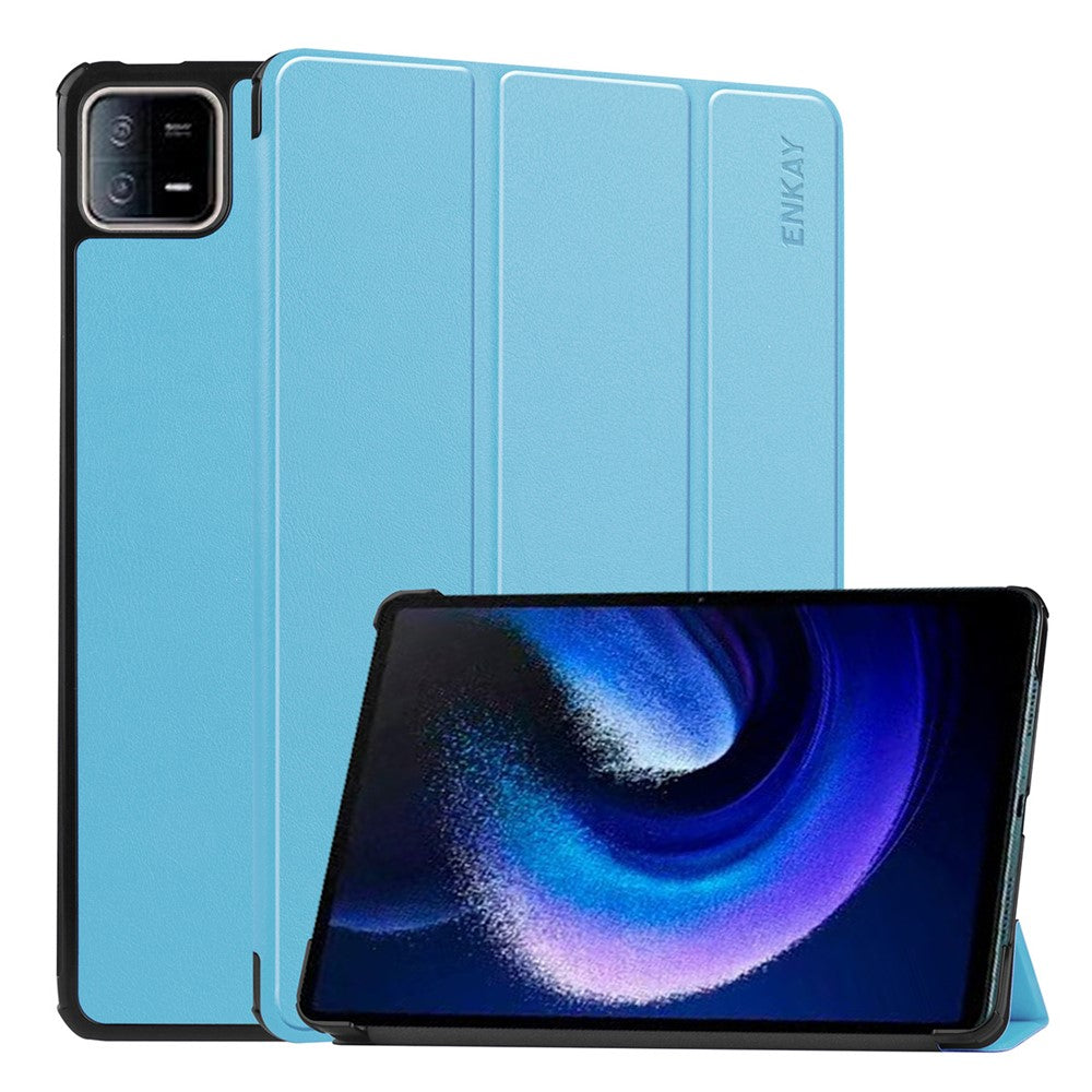 ENKAY HAT PRINCE For Xiaomi Pad 6 / Pad 6 Pro Leather+PC Tablet Case Trifold Stand Cover with Auto Wake / Sleep