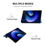 ENKAY HAT PRINCE For Xiaomi Pad 6 / Pad 6 Pro Leather+PC Tablet Case Trifold Stand Cover with Auto Wake / Sleep