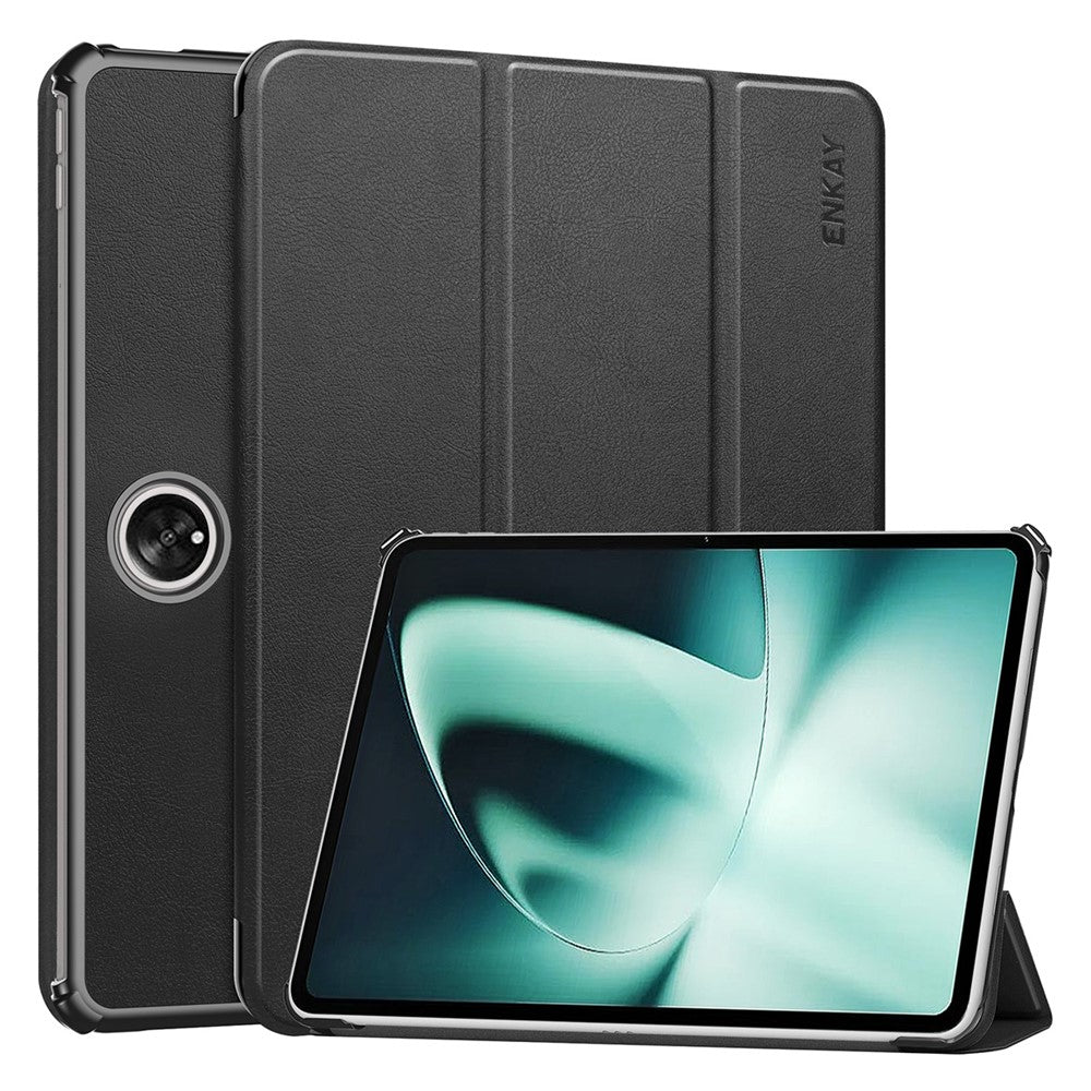 ENKAY HAT PRINCE til OnePlus Pad / Oppo Pad 2 Tabletcover PU Læder+PC Tredobbelt Stativcover med Automatisk Vågn/Sov