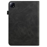 For Xiaomi Pad 6 PU Leather Tablet Case Line Imprinted Card Slots Stand Folio Cover