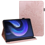 For Xiaomi Pad 6 Anti-Scratch PU Leather Tablet Stand Case Flower Imprinting Wallet Tablet Cover
