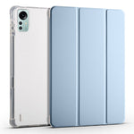 For Xiaomi Pad 5 Pro 12.4 (2022) Stand Case Tri-Fold PU Leather Transparent Back Tablet Cover with Pencil Slot