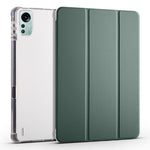 For Xiaomi Pad 5 Pro 12.4 (2022) Stand Case Tri-Fold PU Leather Transparent Back Tablet Cover with Pencil Slot