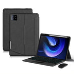 Läderfodral för Xiaomi Pad 6 + Bluetooth-kompatibelt tangentbord med bakgrundsbelyst styrplatta