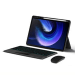 Läderfodral för Xiaomi Pad 6 + Bluetooth-kompatibelt tangentbord med bakgrundsbelyst styrplatta
