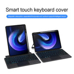 Läderfodral för Xiaomi Pad 6 + Bluetooth-kompatibelt tangentbord med bakgrundsbelyst styrplatta