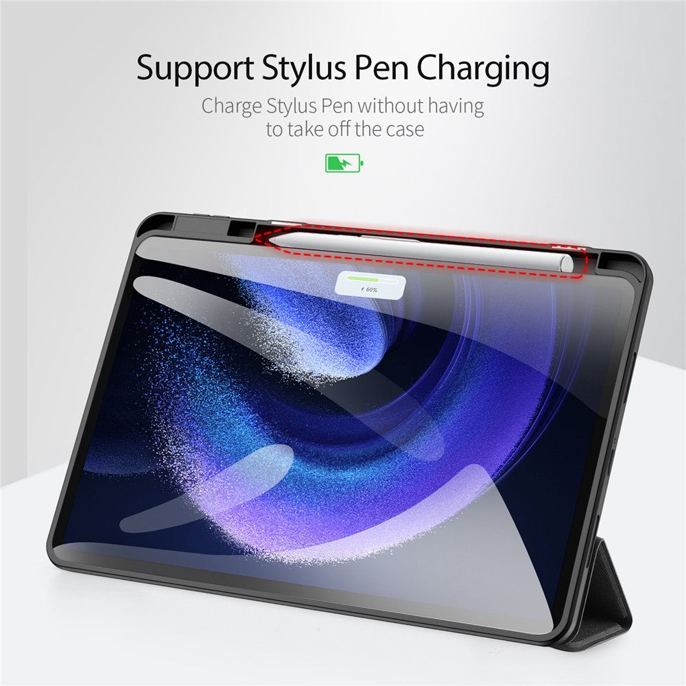 DUX DUCIS Domo Series for Xiaomi Pad 6 / Pad 6 Pro Tablet Case PU Leather Full-Body Tri-Fold Stand Folio Smart Cover
