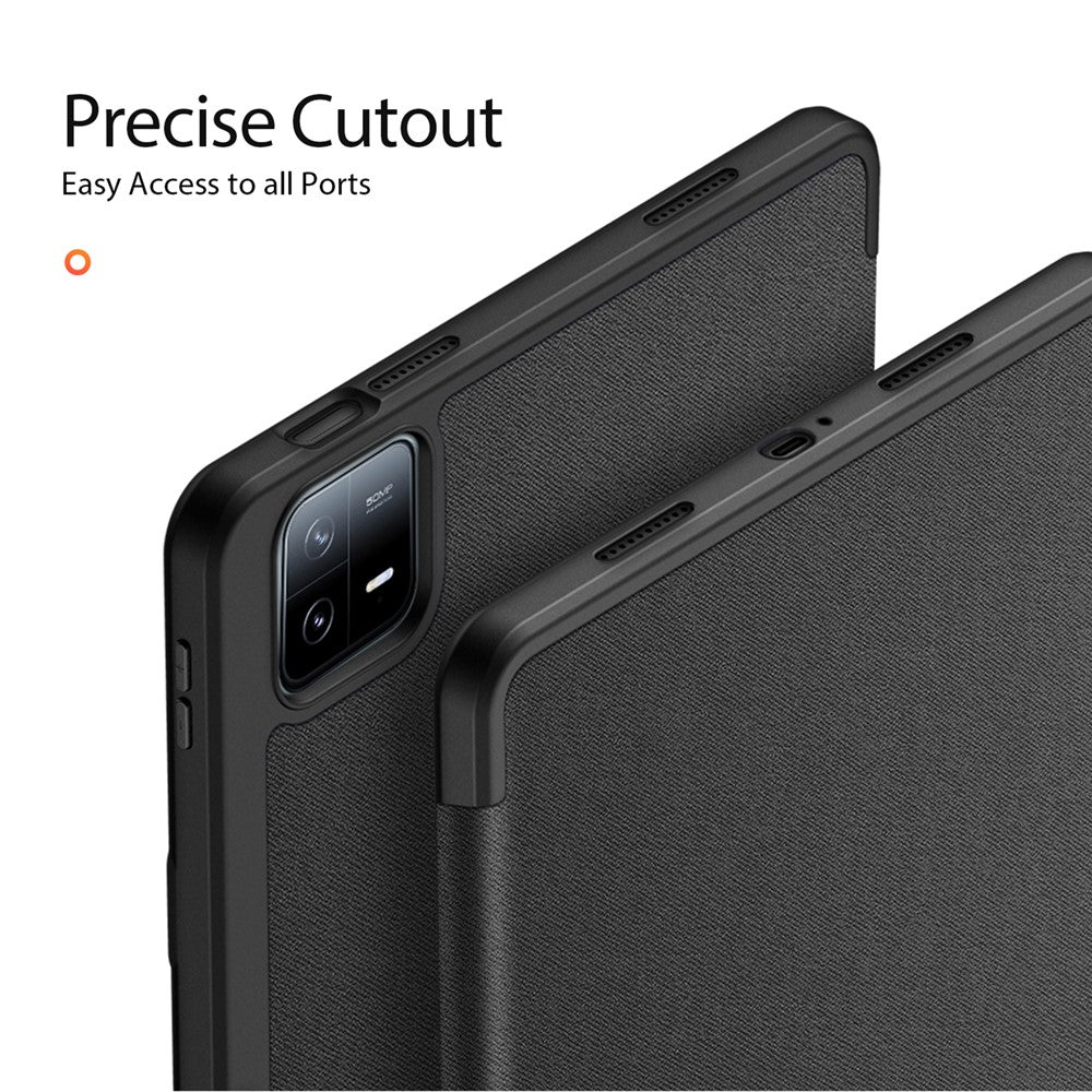 DUX DUCIS Domo Series for Xiaomi Pad 6 / Pad 6 Pro Tablet Case PU Leather Full-Body Tri-Fold Stand Folio Smart Cover