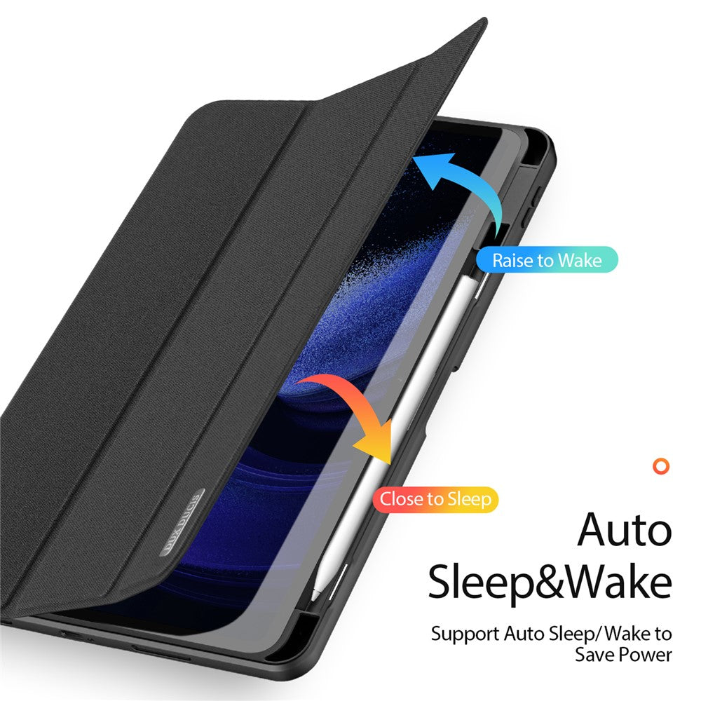 DUX DUCIS Domo Series for Xiaomi Pad 6 / Pad 6 Pro Tablet Case PU Leather Full-Body Tri-Fold Stand Folio Smart Cover