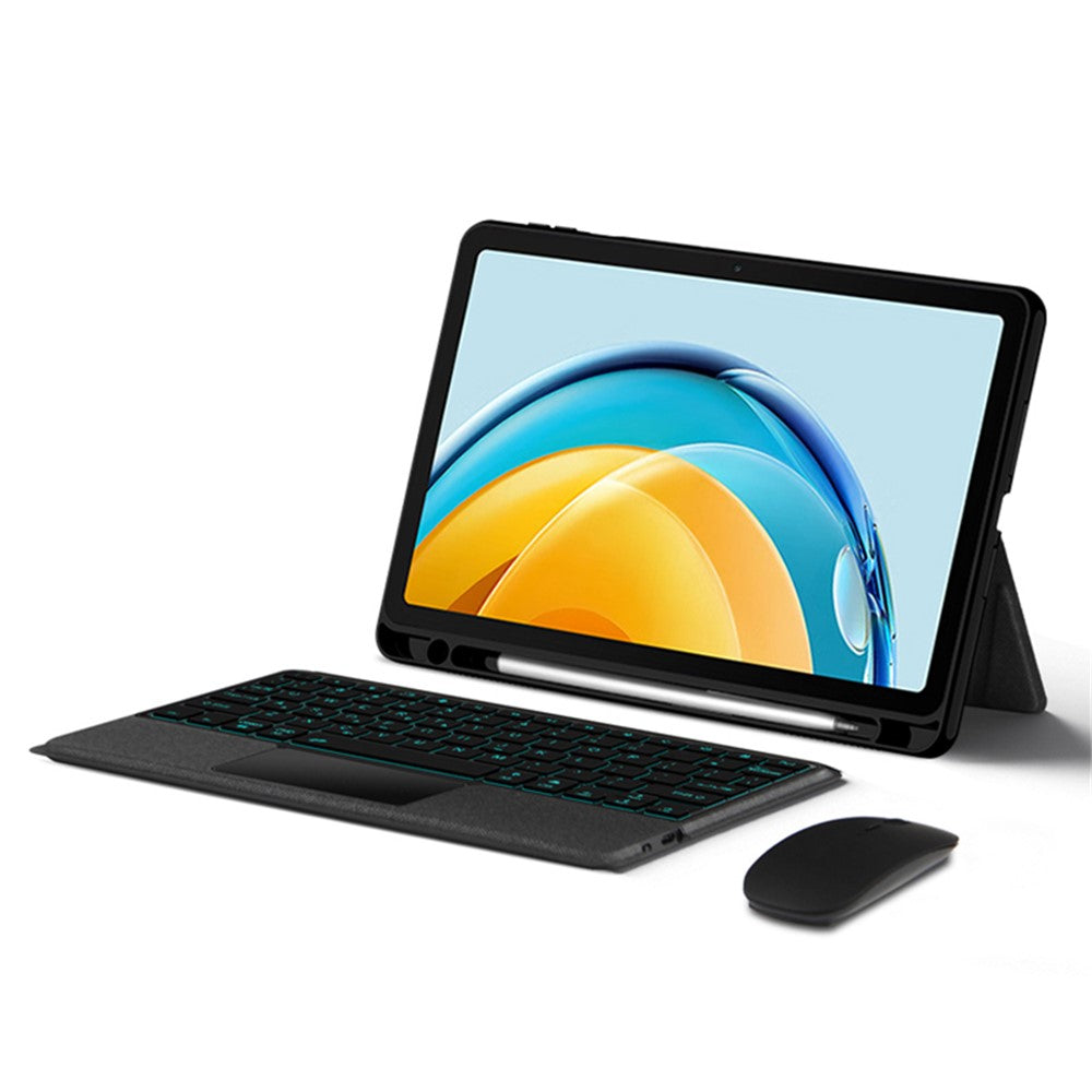 For Huawei MatePad SE 10.4-inch Leather Case + Bluetooth-compatible Keyboard with Backlight Trackpad