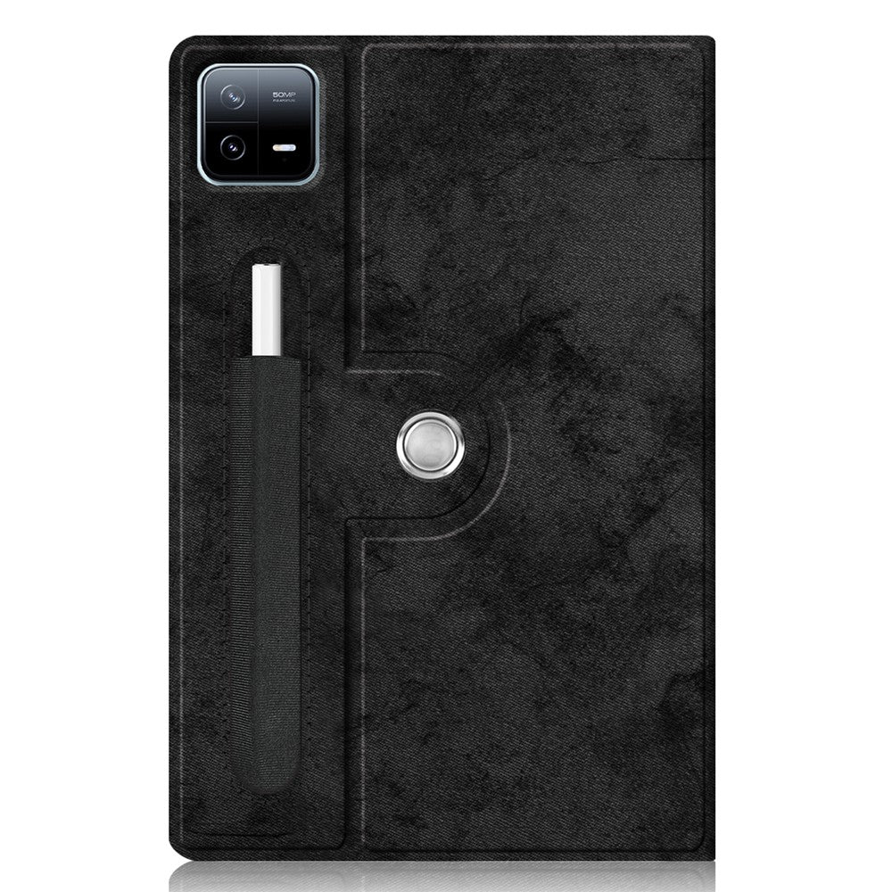 For Xiaomi Pad 6 Pro Rotary Stand Leather Case Pen Holder Design Tablet Drop-proof Cover