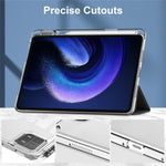 For Xiaomi Pad 6 / Pad 6 Pro Stand Tablet Case PU Leather + TPU + Acrylic Clear Smart Cover with Pen Slot