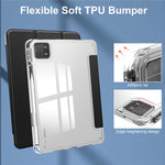 For Xiaomi Pad 6 / Pad 6 Pro Stand Tablet Case PU Leather + TPU + Acrylic Clear Smart Cover with Pen Slot
