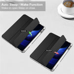 For Xiaomi Pad 6 / Pad 6 Pro Stand Tablet Case PU Leather + TPU + Acrylic Clear Smart Cover with Pen Slot