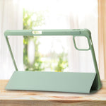 For Xiaomi Pad 6 / Pad 6 Pro Tri-fold Stand Tablet Case PU Leather Transparent Acrylic TPU Smart Cover