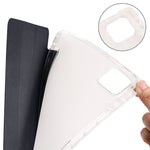 For Xiaomi Pad 6 / Pad 6 Pro Tri-Fold Stand Case PU Leather Transparent Back Tablet Cover with Pencil Slot