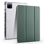 For Xiaomi Pad 6 / Pad 6 Pro Tri-Fold Stand Case PU Leather Transparent Back Tablet Cover with Pencil Slot